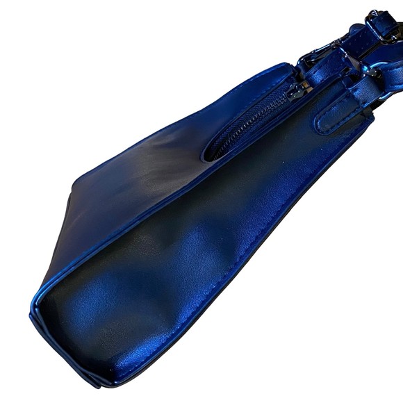 Black Triangle Faux Leather Small Crossbody Hand Bag - Picture 5 of 10